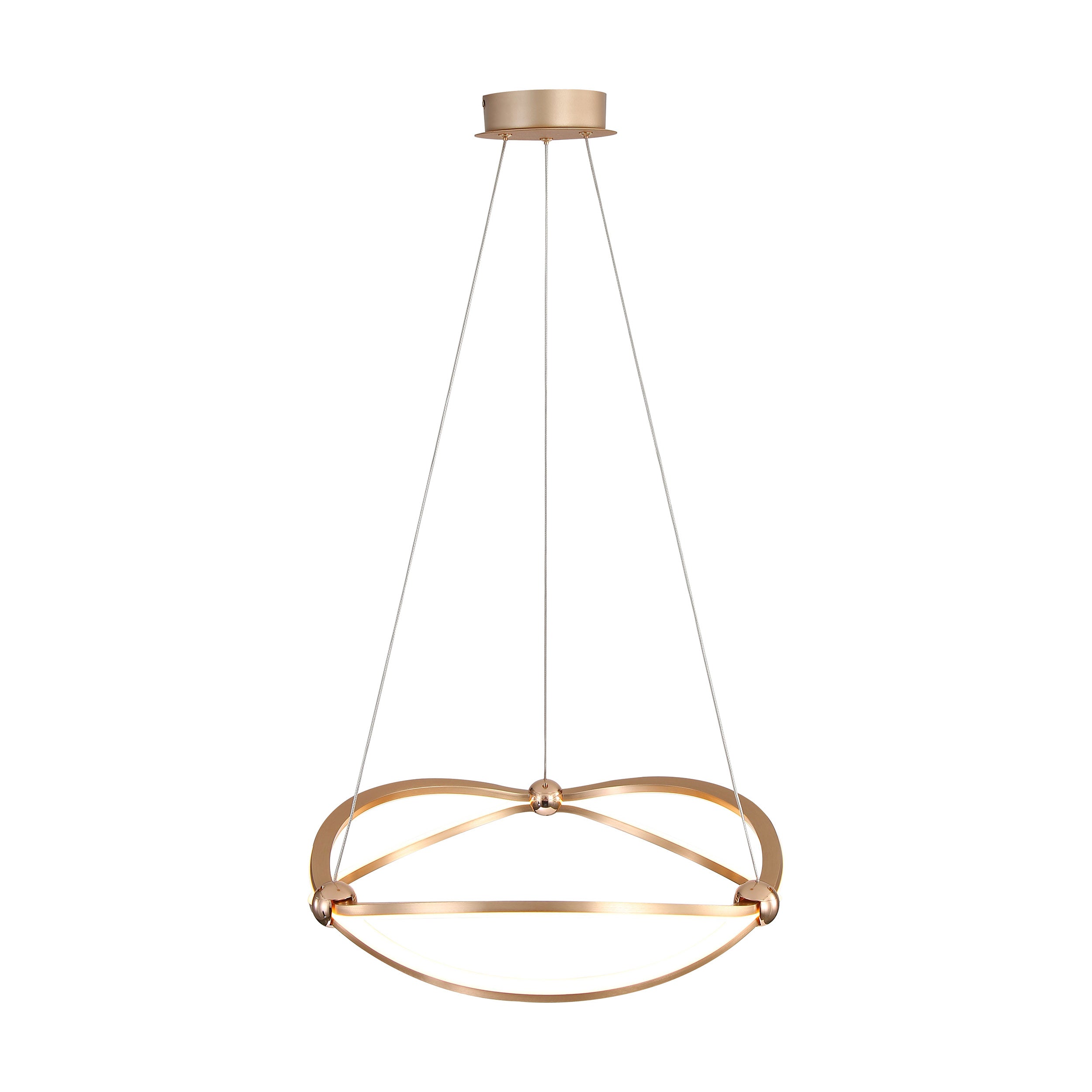 Spirale Integrated LED 19in Chandelier in Anodized Gold