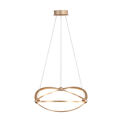 Spirale Integrated LED 19in Chandelier in Anodized Gold