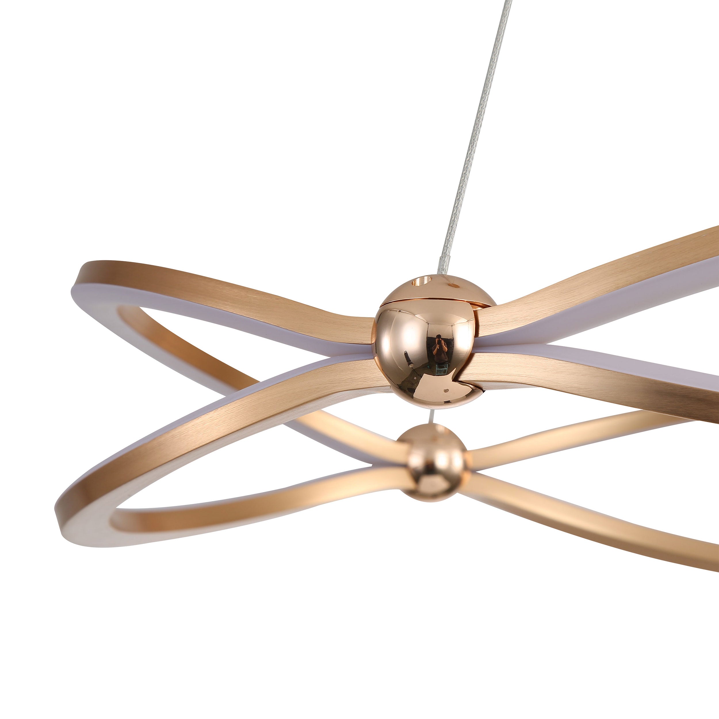 Spirale Integrated LED 19in Chandelier in Anodized Gold