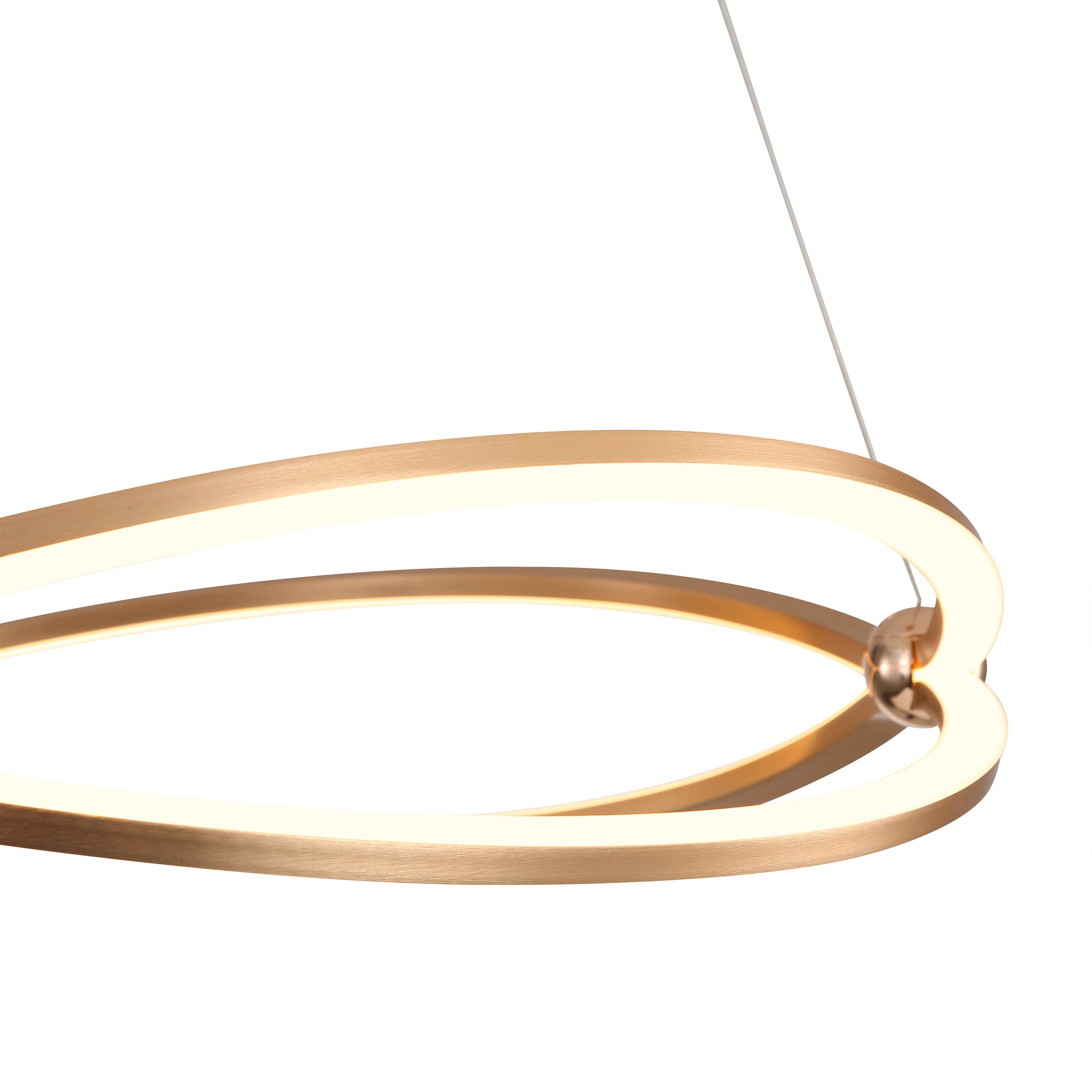 Spirale Integrated LED 19in Chandelier in Anodized Gold