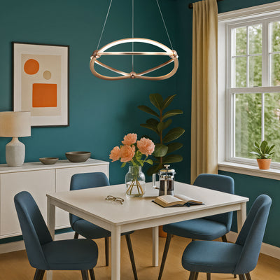 Spirale Integrated LED 19in Chandelier in Anodized Gold