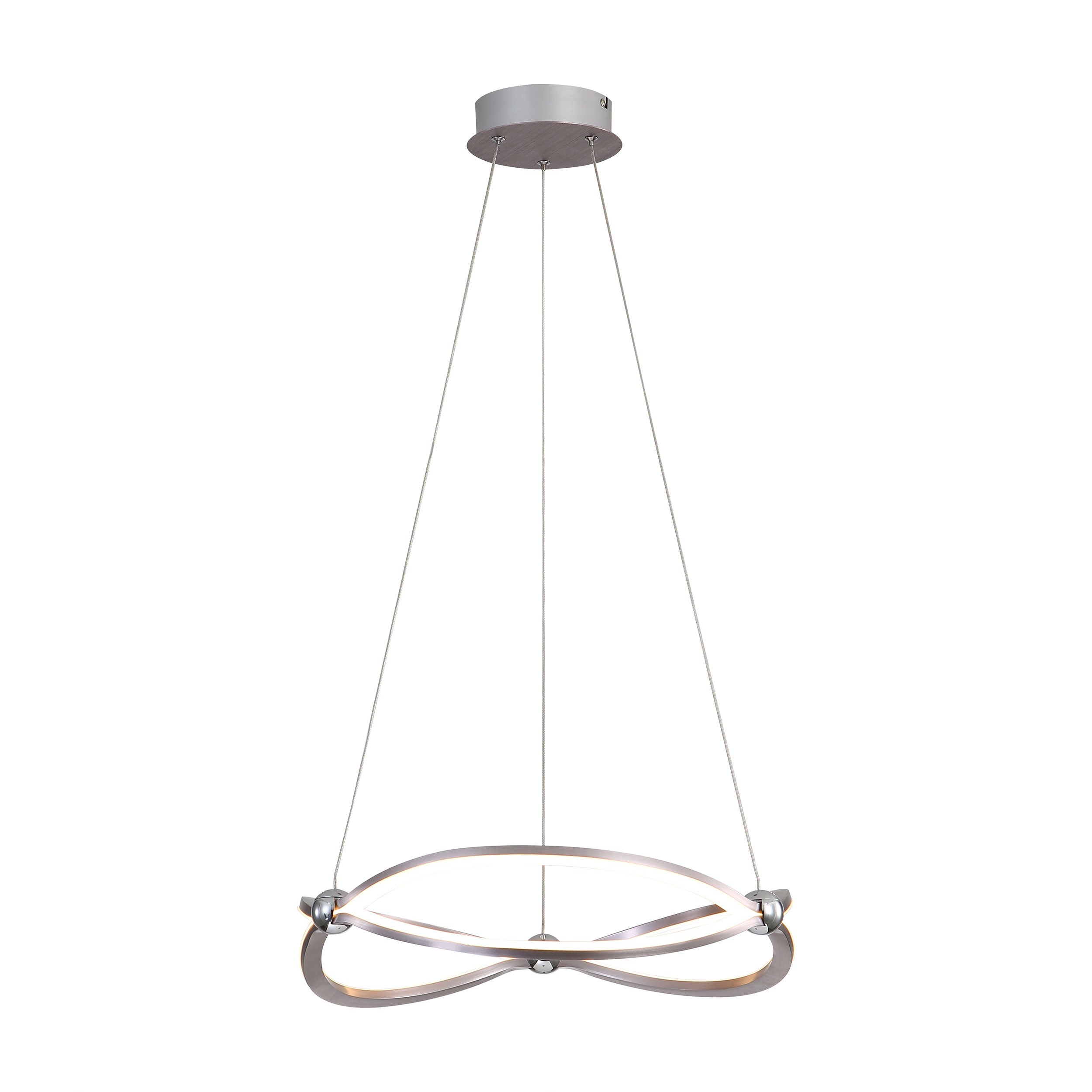 Spirale Integrated LED 19in Chandelier in Satin Nickel