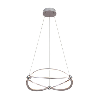 Spirale Integrated LED 19in Chandelier in Satin Nickel