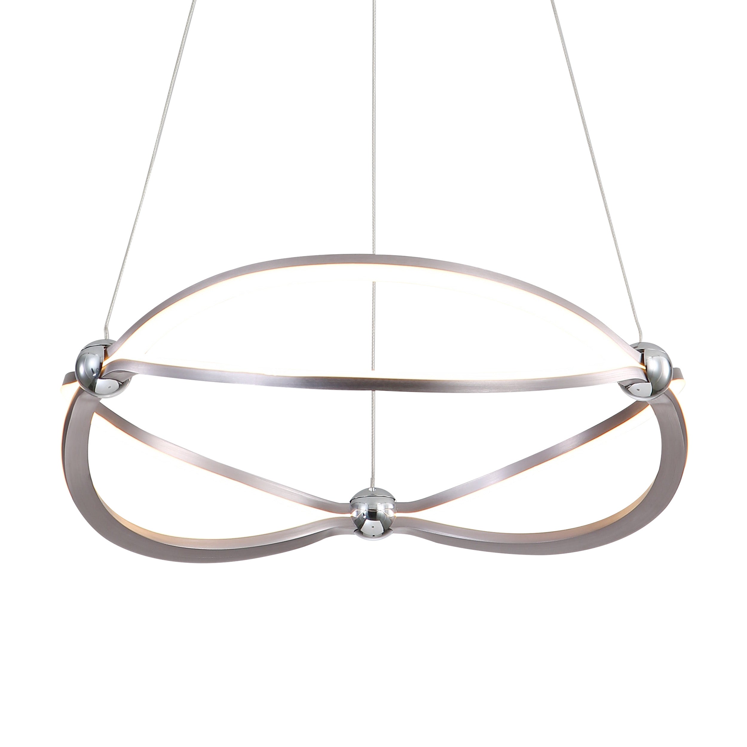 Spirale Integrated LED 19in Chandelier in Satin Nickel