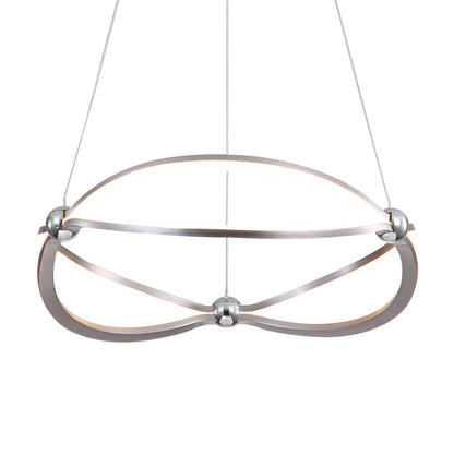 Spirale Integrated LED 19in Chandelier in Satin Nickel