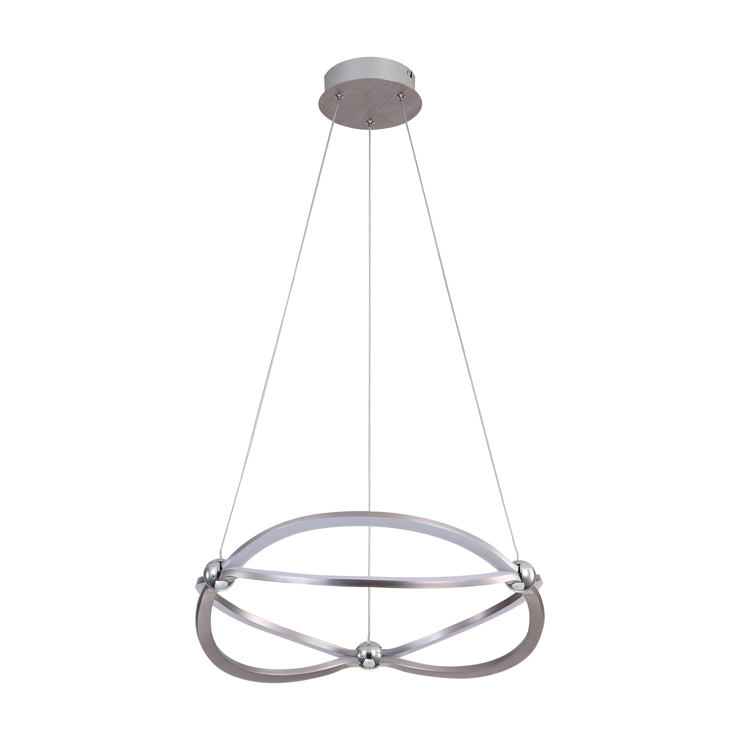 Spirale Integrated LED 19in Chandelier in Satin Nickel