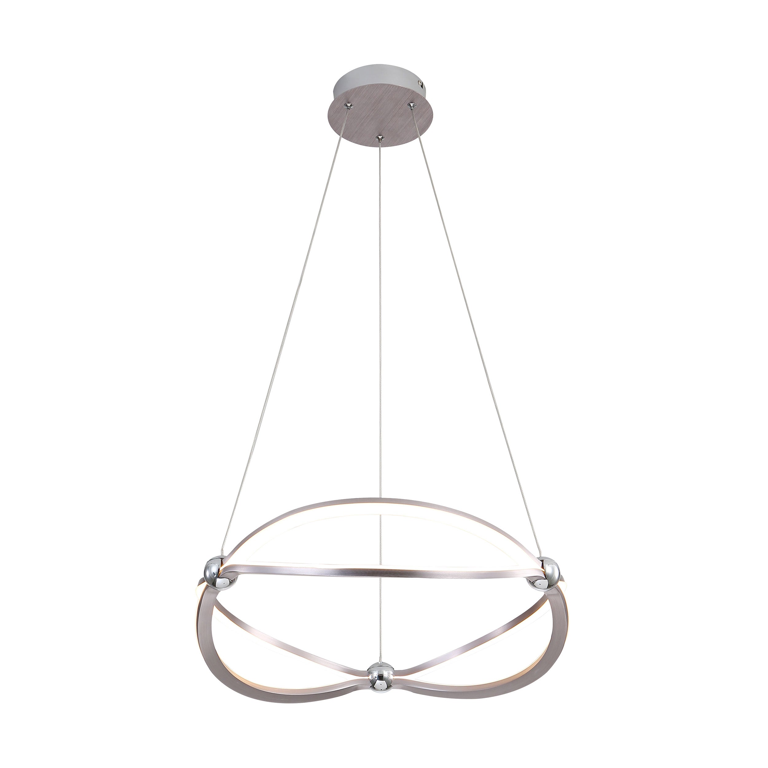 Spirale Integrated LED 19in Chandelier in Satin Nickel