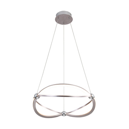 Spirale Integrated LED 19in Chandelier in Satin Nickel