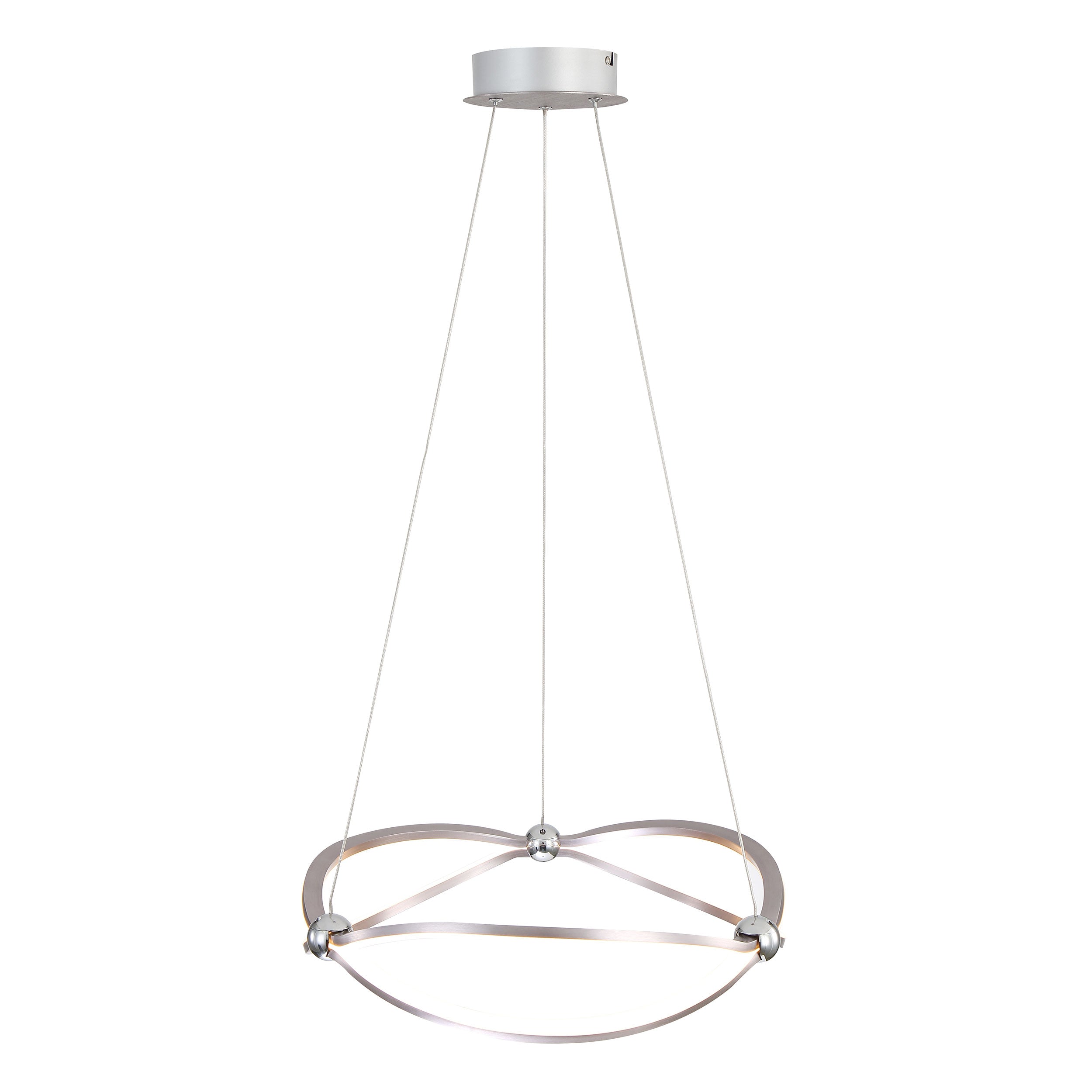 Spirale Integrated LED 19in Chandelier in Satin Nickel