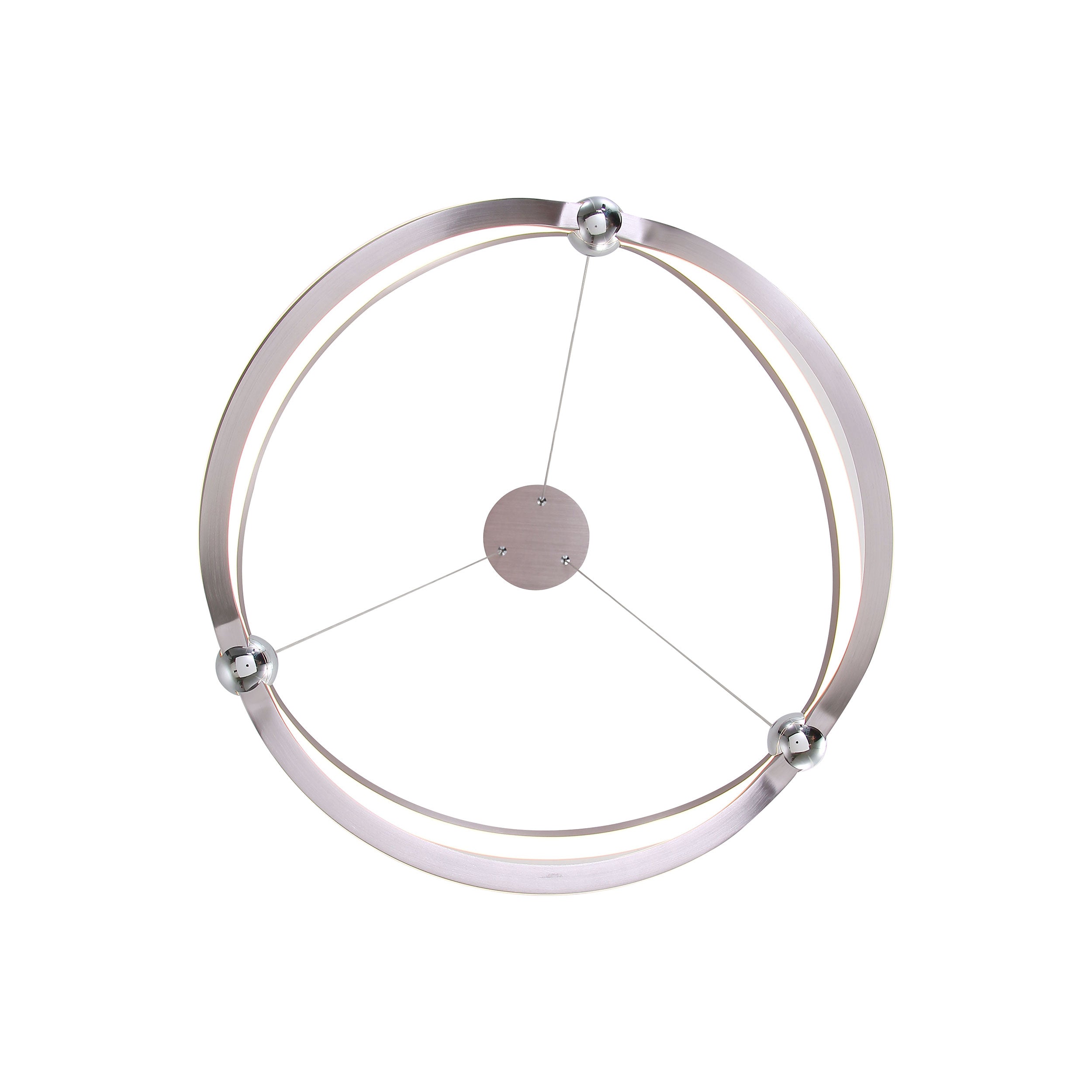 Spirale Integrated LED 19in Chandelier in Satin Nickel