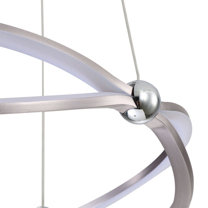 Spirale Integrated LED 19in Chandelier in Satin Nickel