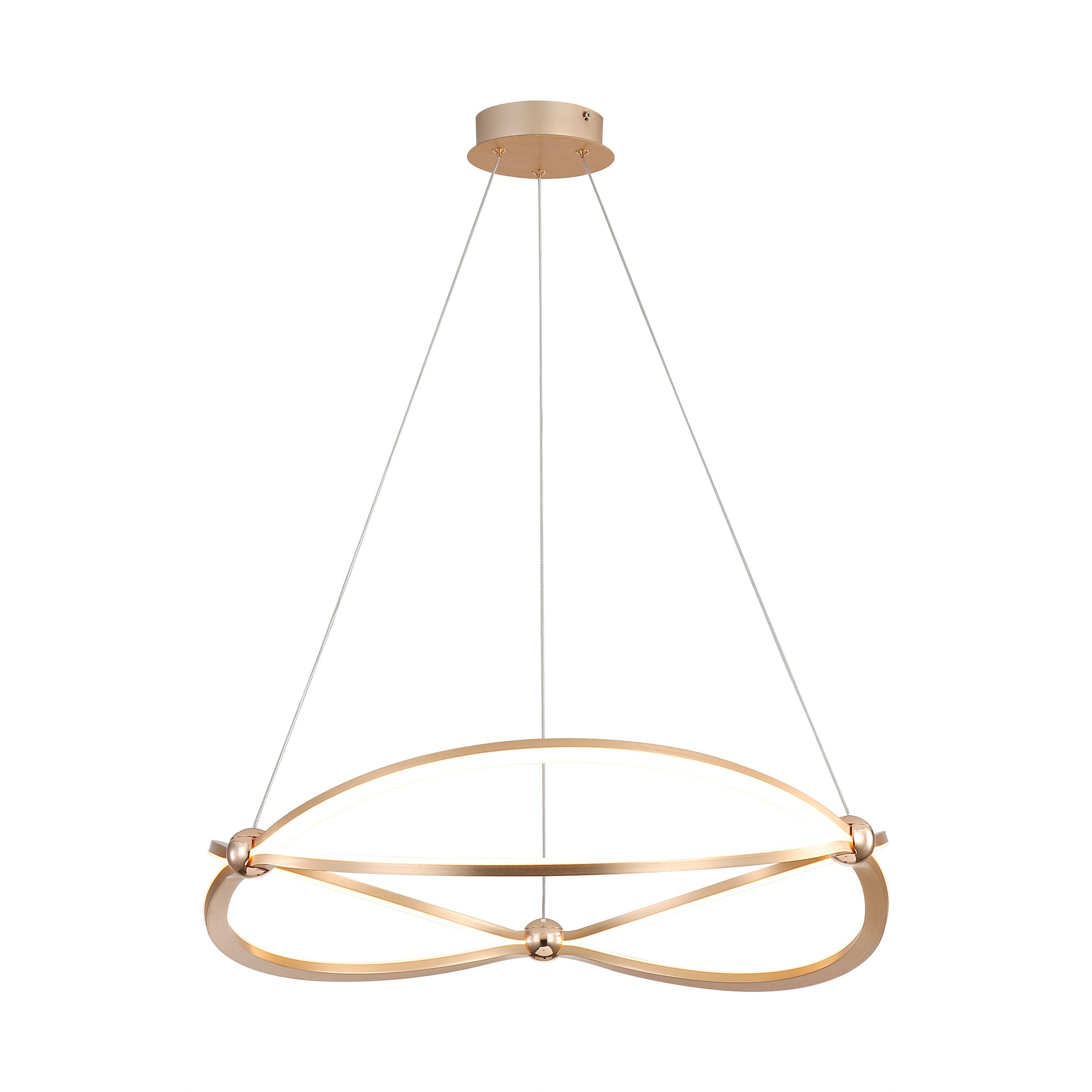 Spirale Integrated LED 24in Chandelier in Anodized Gold