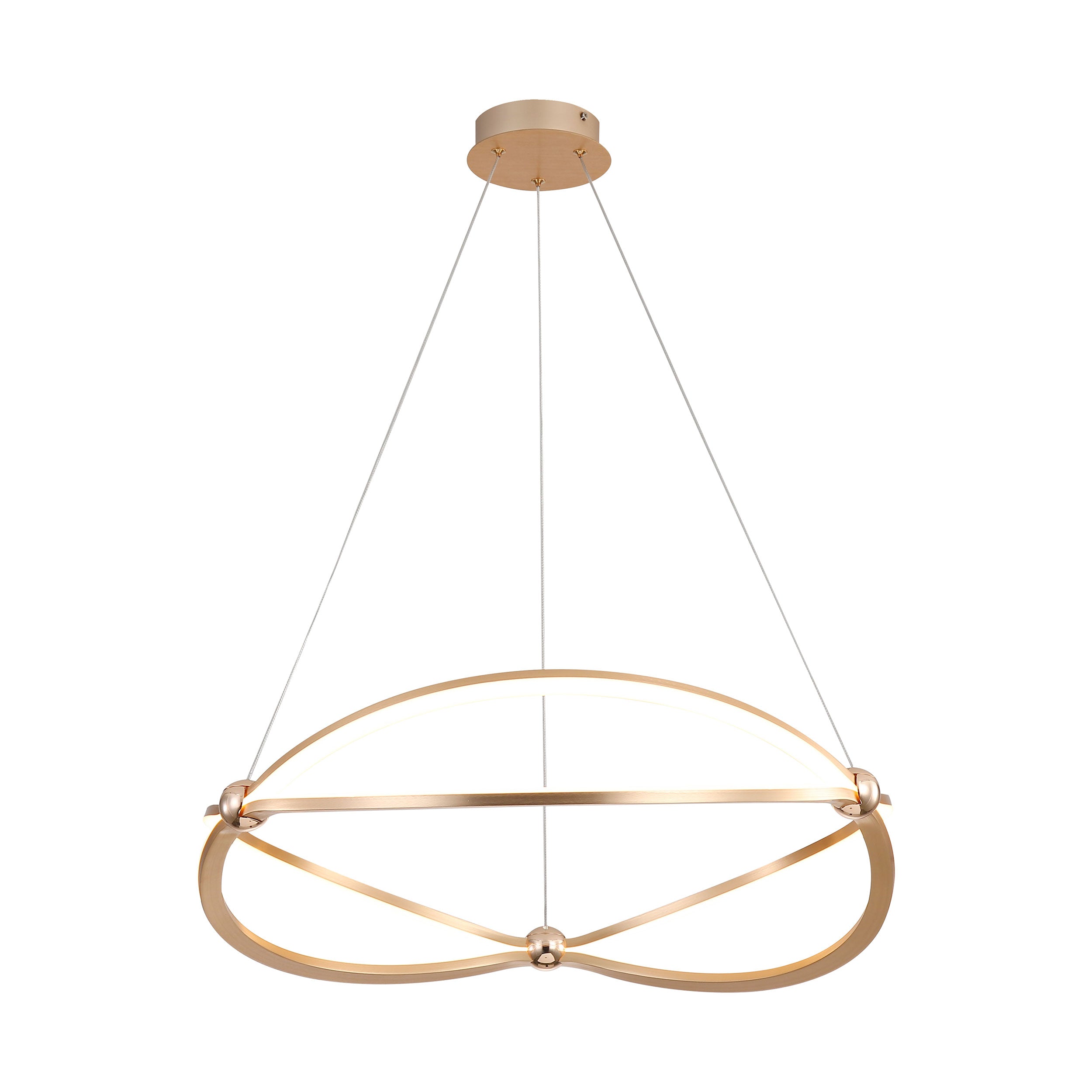 Spirale Integrated LED 24in Chandelier in Anodized Gold