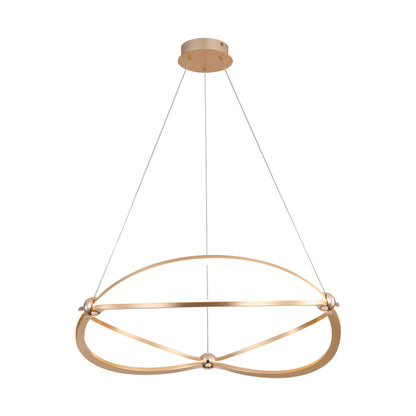 Spirale Integrated LED 24in Chandelier in Anodized Gold