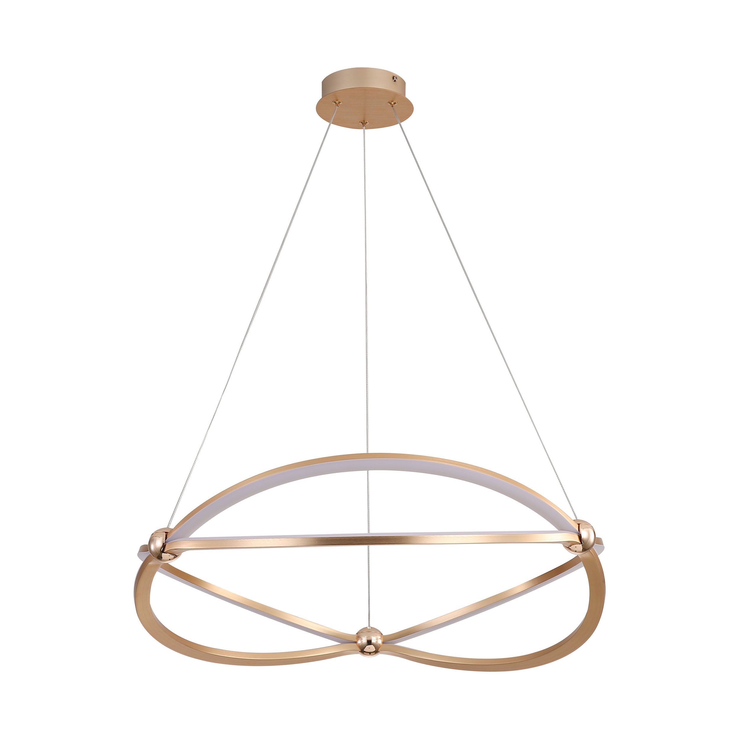 Spirale Integrated LED 24in Chandelier in Anodized Gold