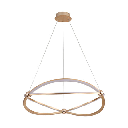 Spirale Integrated LED 24in Chandelier in Anodized Gold