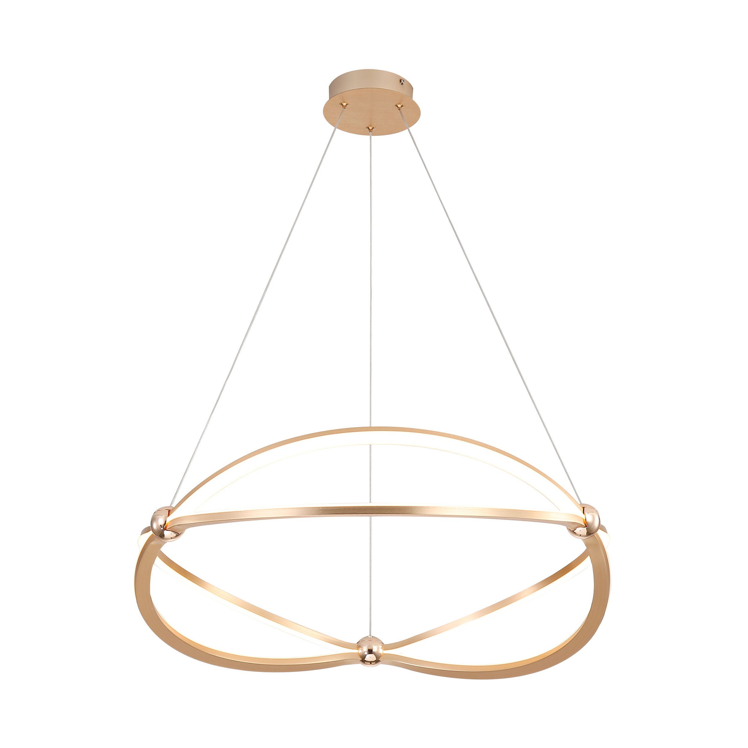Spirale Integrated LED 24in Chandelier in Anodized Gold
