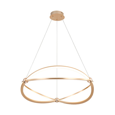 Spirale Integrated LED 24in Chandelier in Anodized Gold, alternate view - Golden Lighting