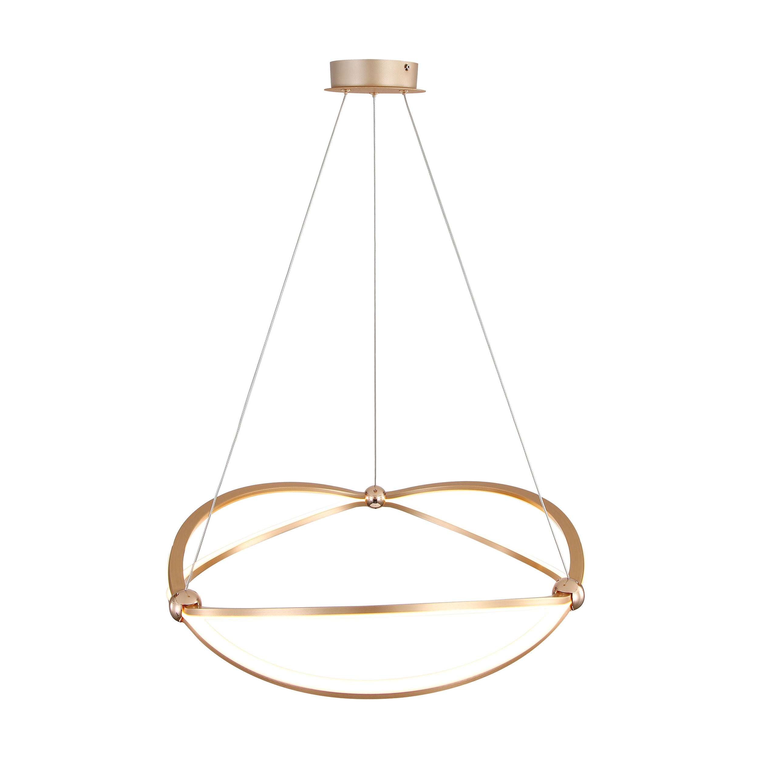 Spirale Integrated LED 24in Chandelier in Anodized Gold