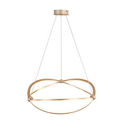 Spirale Integrated LED 24in Chandelier in Anodized Gold, alternate view - Golden Lighting
