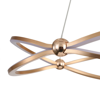 Spirale Integrated LED 24in Chandelier in Anodized Gold