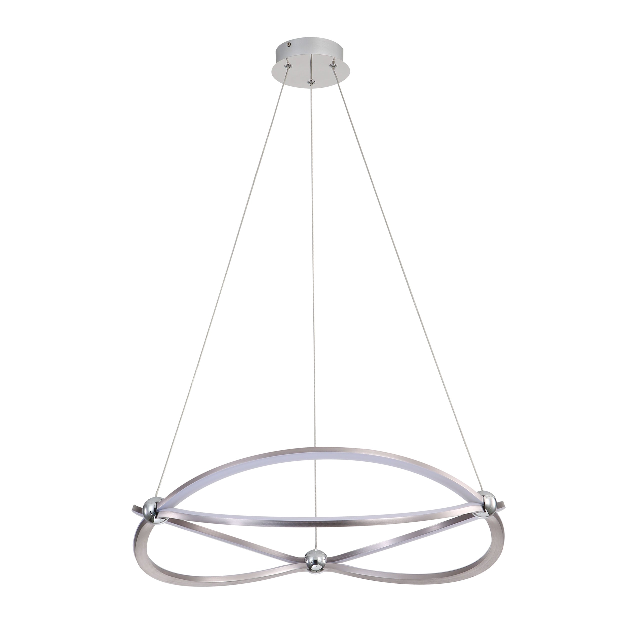 Spirale Integrated LED 24in Chandelier in Satin Nickel