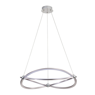 Spirale Integrated LED 24in Chandelier in Satin Nickel - Golden Lighting