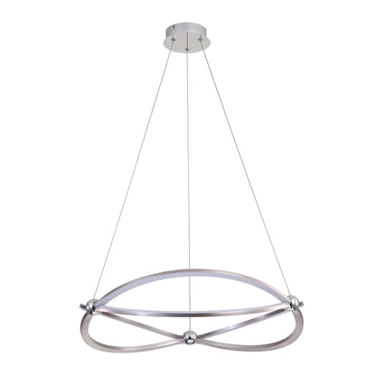 Spirale Integrated LED 24in Chandelier in Satin Nickel