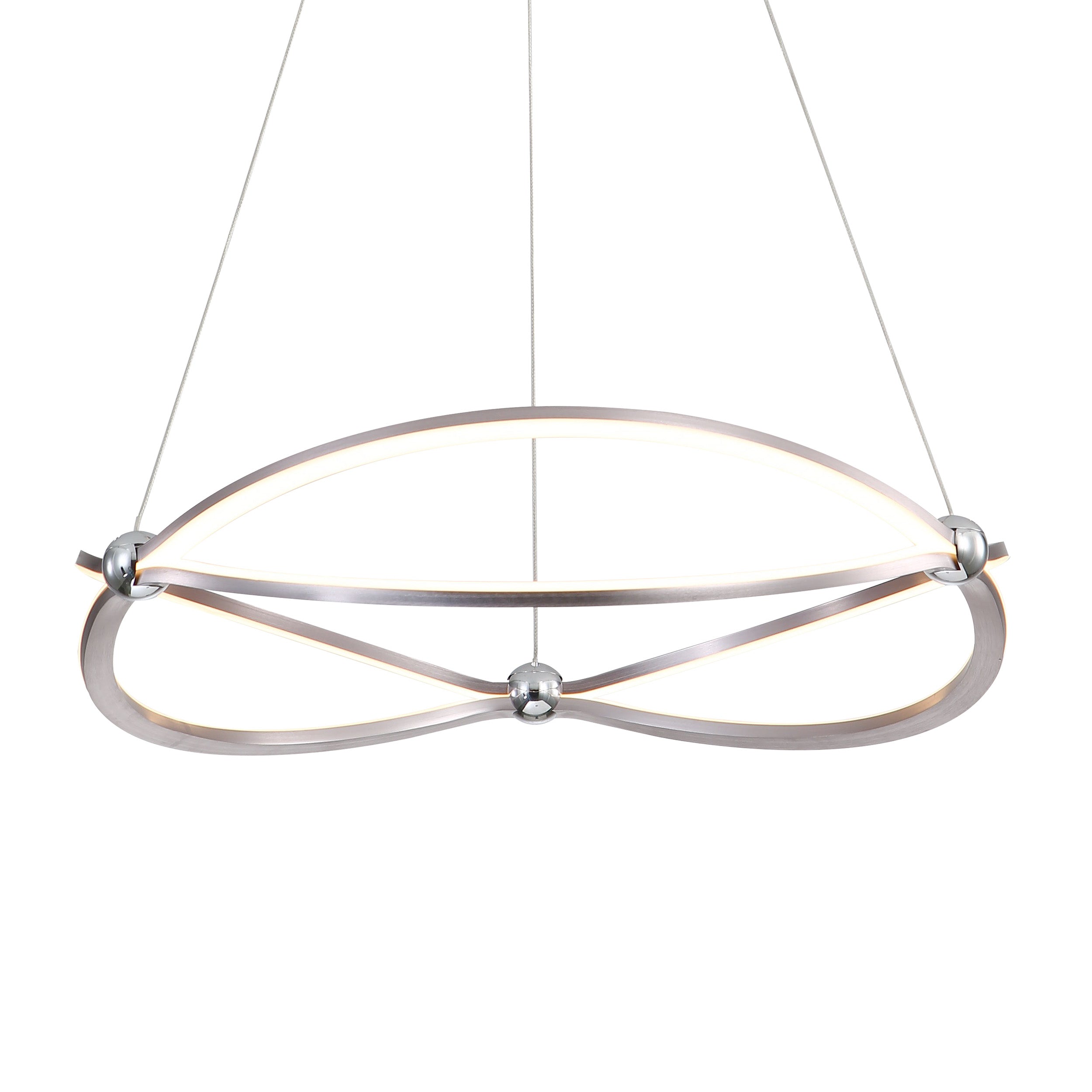 Spirale Integrated LED 24in Chandelier in Satin Nickel