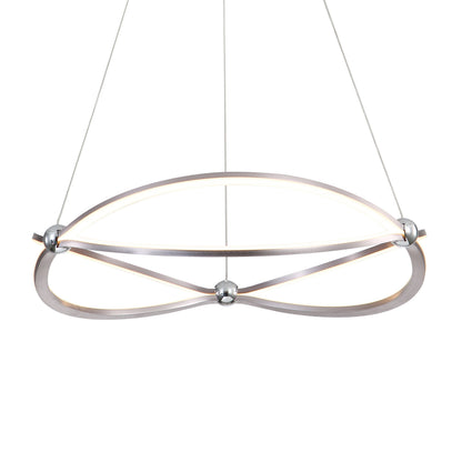 Spirale Integrated LED 24in Chandelier in Satin Nickel