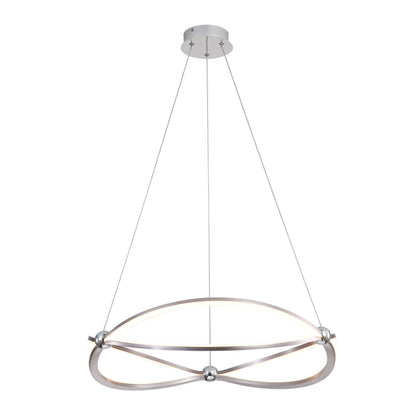 Spirale Integrated LED 24in Chandelier in Satin Nickel