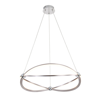 Spirale Integrated LED 24in Chandelier in Satin Nickel