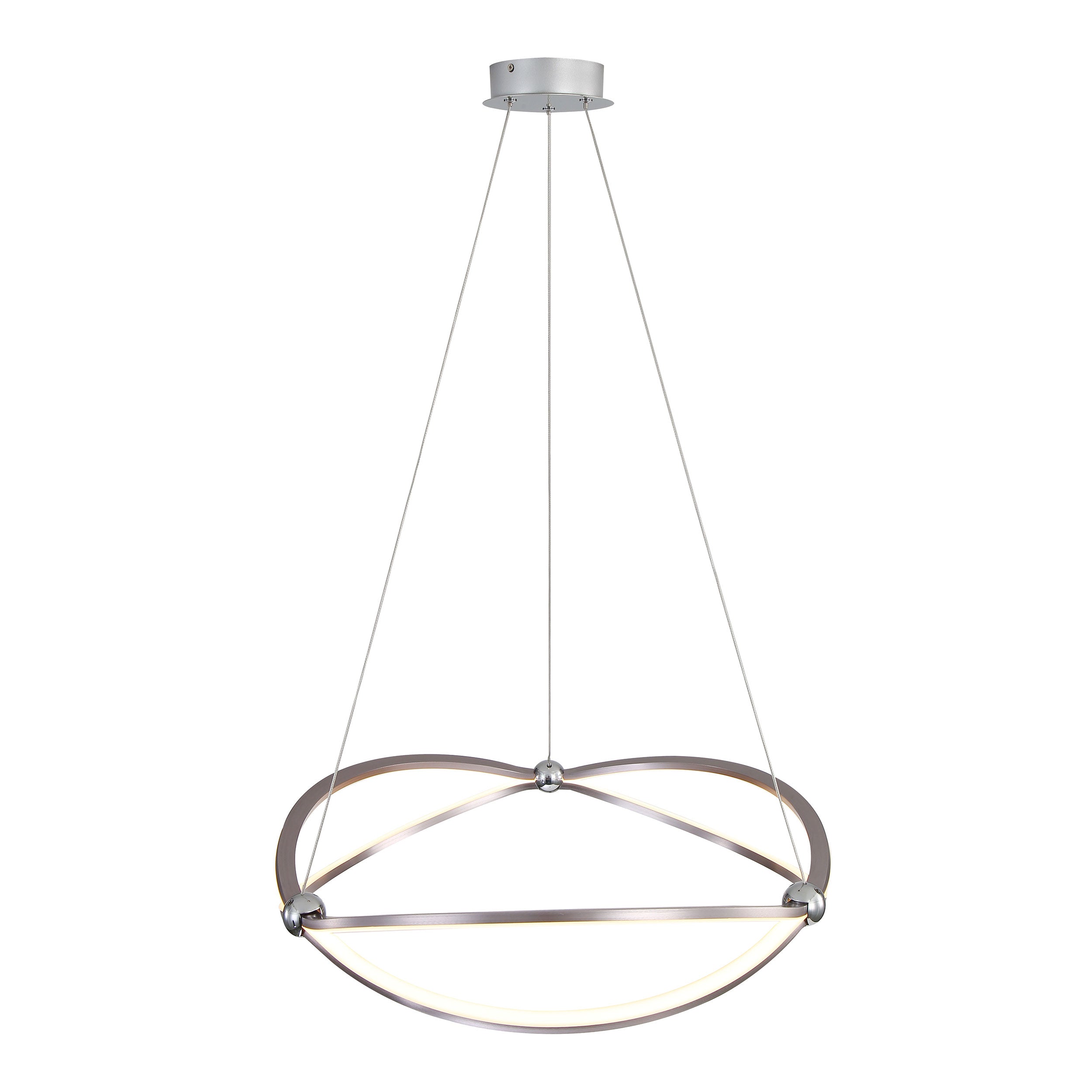 Spirale Integrated LED 24in Chandelier in Satin Nickel
