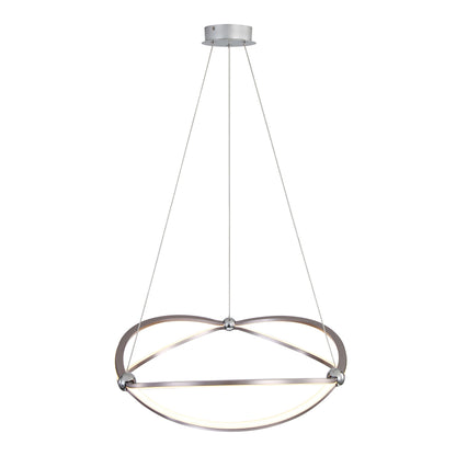 Spirale Integrated LED 24in Chandelier in Satin Nickel