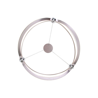 Spirale Integrated LED 24in Chandelier in Satin Nickel, view from below - Golden Lighting
