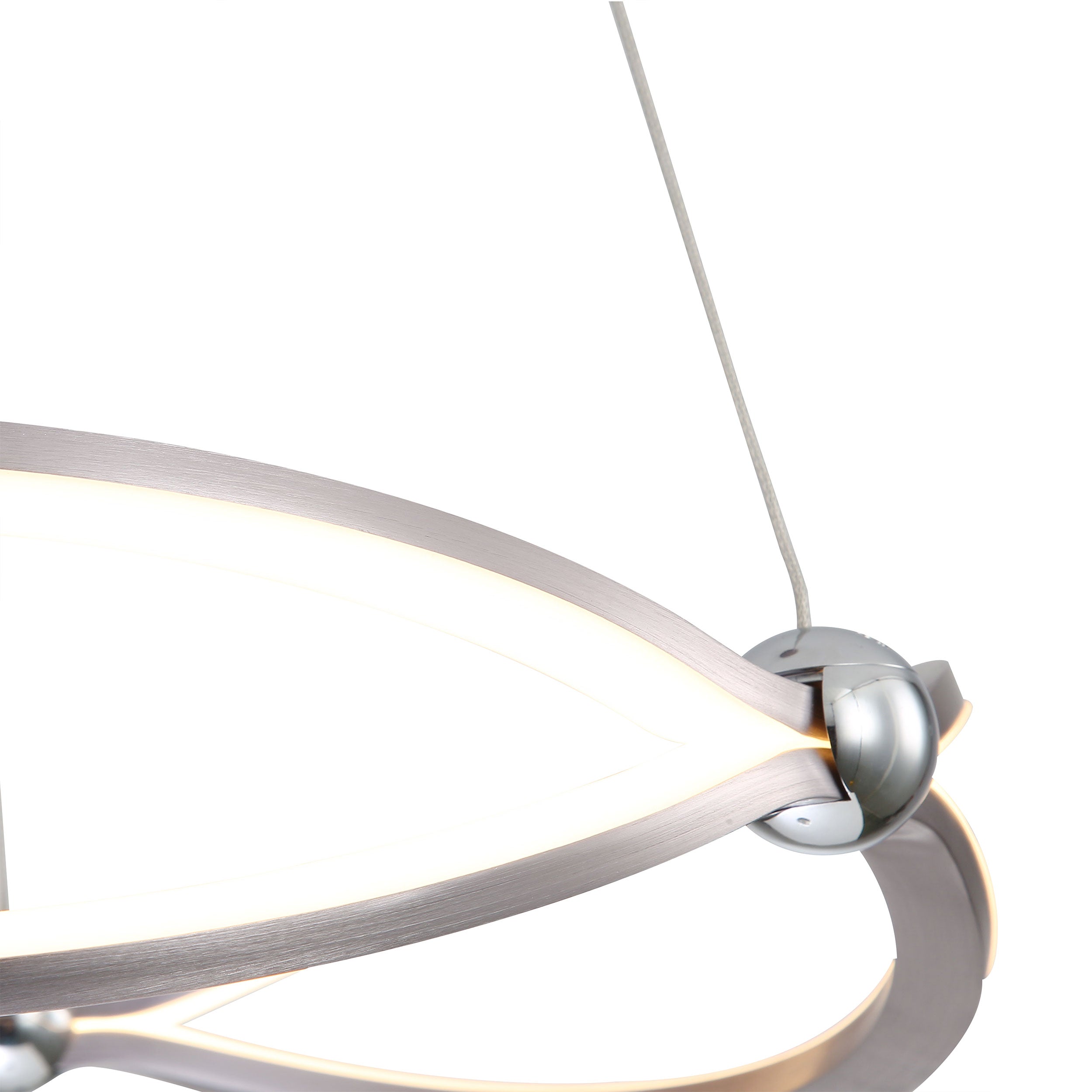 Spirale Integrated LED 24in Chandelier in Satin Nickel