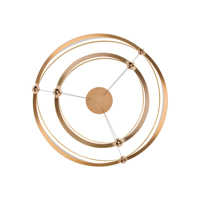 Spirale Integrated LED Two-Tier 32in Chandelier in Anodized Gold, view from below - Golden Lighting