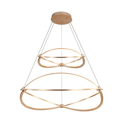 Spirale Integrated LED Two-Tier 32in Chandelier in Anodized Gold
