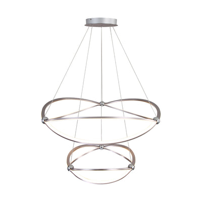 Spirale Integrated LED Two-tier 32in Chandelier in Satin Nickel, alternate view - Golden Lighting