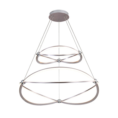 Spirale Integrated LED Two-tier 32in Chandelier in Satin Nickel, alternate view - Golden Lighting