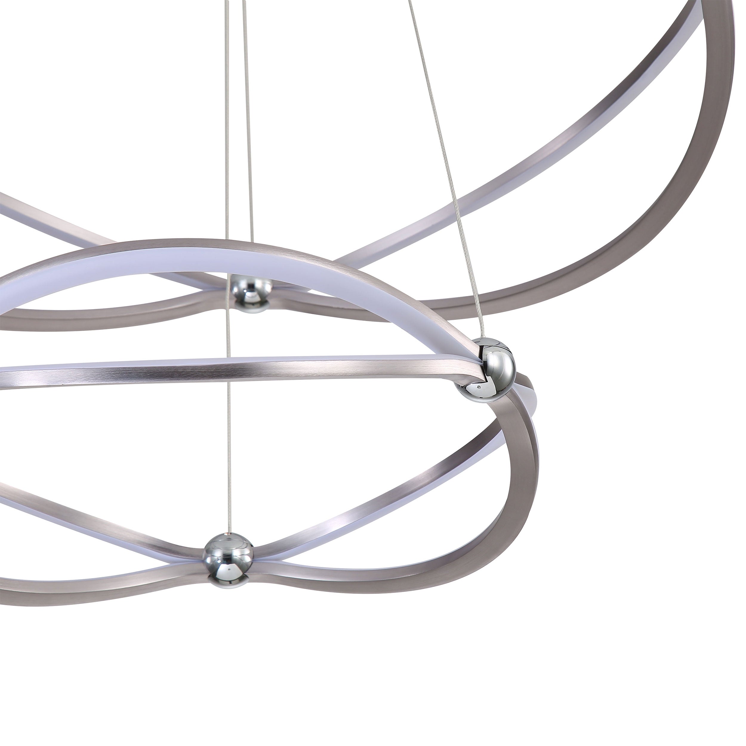 Spirale Integrated LED Two-tier 32in Chandelier in Satin Nickel