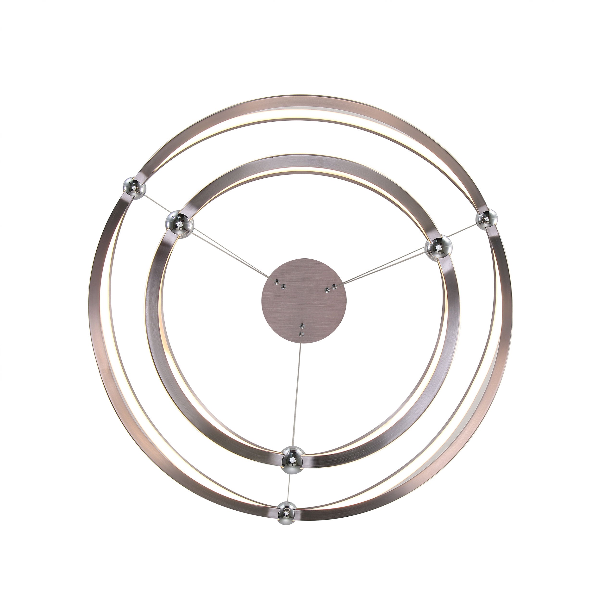 Spirale Integrated LED Two-tier 32in Chandelier in Satin Nickel