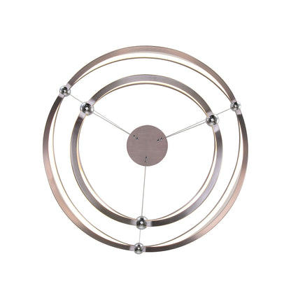 Spirale Integrated LED Two-tier 32in Chandelier in Satin Nickel