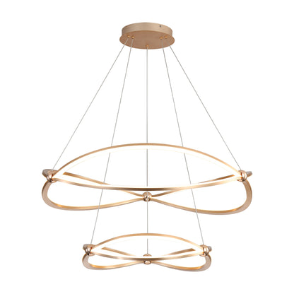 Wry Lighting Spirale Integrated LED 32in Chandelier in Anodized Gold - - Golden Lighting
