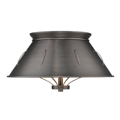 Golden Lighting Whitaker 2-light Flush Mount in Aged Steel - - Golden Lighting
