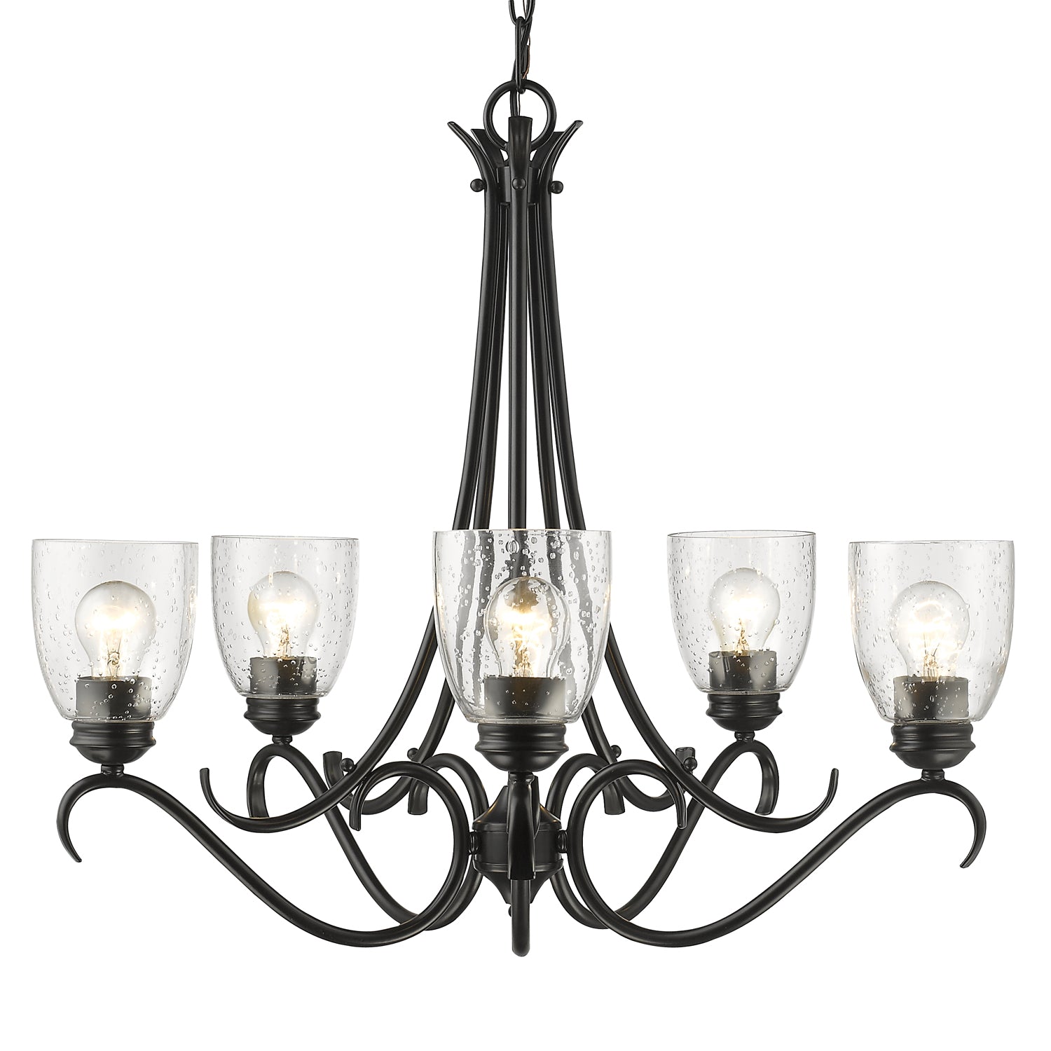 Golden Lighting Parrish 5-light Chandelier in Matte Black - - Golden Lighting