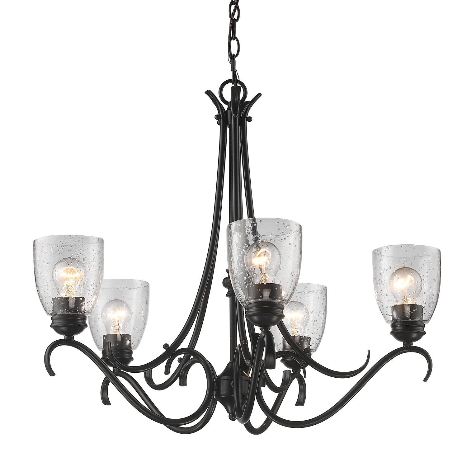 Golden Lighting Parrish 5-light Chandelier in Matte Black - - Golden Lighting
