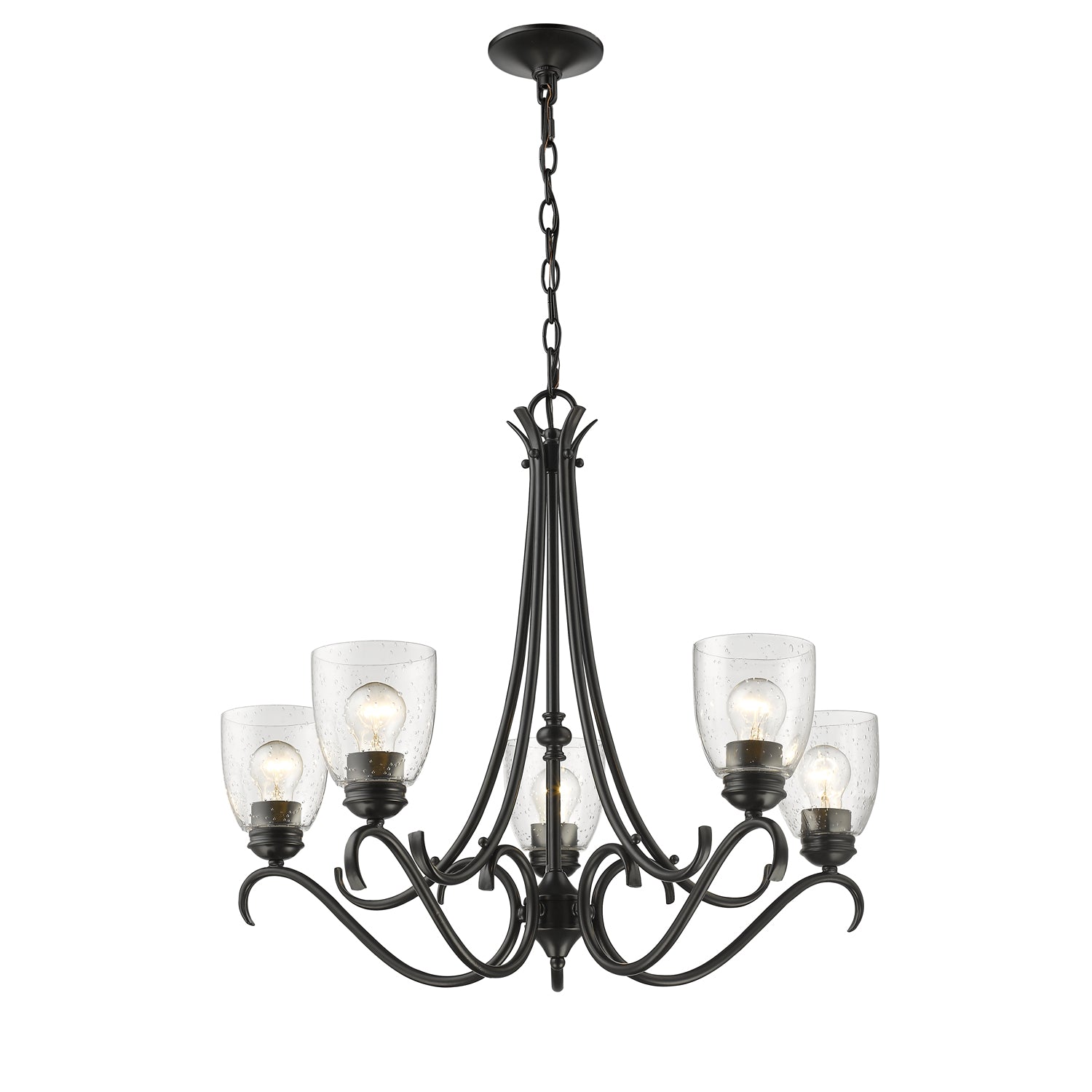 Golden Lighting Parrish 5-light Chandelier in Matte Black - - Golden Lighting