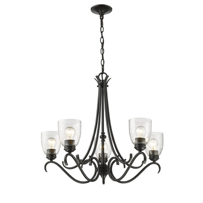 Golden Lighting Parrish 5-light Chandelier in Matte Black - - Golden Lighting