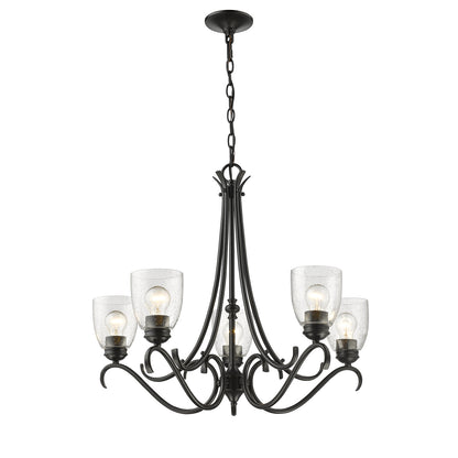 Golden Lighting Parrish 5-light Chandelier in Matte Black - - Golden Lighting